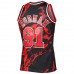 Chicago Bulls Dennis Rodman Men's Mitchell & Ness Black 1995-96 Hardwood Classics Marble Swingman Jersey