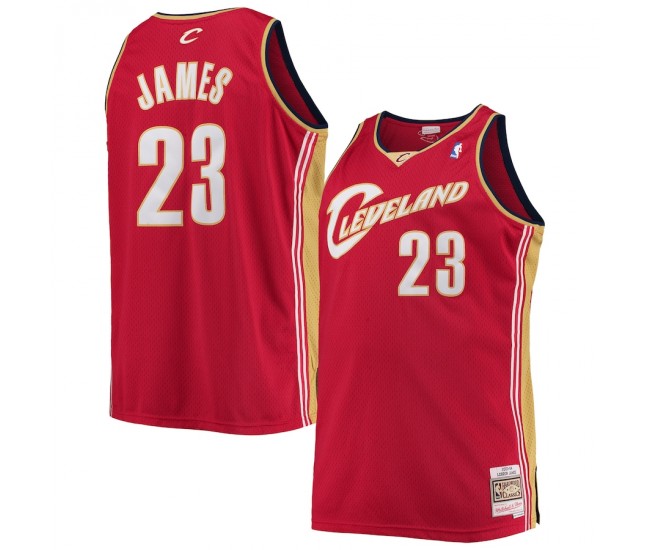 Cleveland Cavaliers LeBron James Men's Mitchell & Ness Wine Big & Tall Hardwood Classics Swingman Jersey