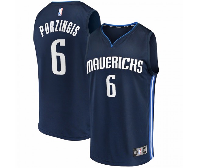 Dallas Mavericks Kristaps Porzingis Men's Fanatics Branded Navy Fast Break Team Replica Jersey - Statement Edition