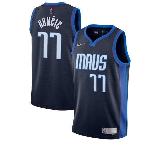 Dallas Mavericks Luka Doncic Men's Nike Navy 2020/21 Swingman Player Jersey - Earned Edition