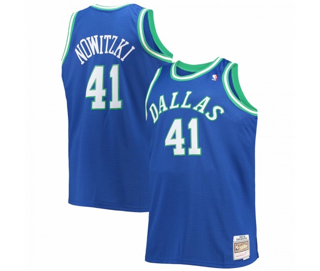 Dallas Mavericks Dirk Nowitzki Men's Mitchell & Ness Blue Big & Tall 1998-99 Hardwood Classics Swingman Jersey