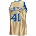 Dallas Mavericks Dirk Nowitzki Gold Men's Mitchell & Ness 75th Anniversary 1998-99 Hardwood Classics Swingman Jersey