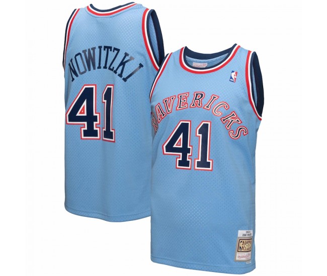 Dallas Mavericks Dirk Nowitzki Men's Mitchell & Ness Light Blue 1998-99 Hardwood Classics Reload 3.0 Swingman Jersey