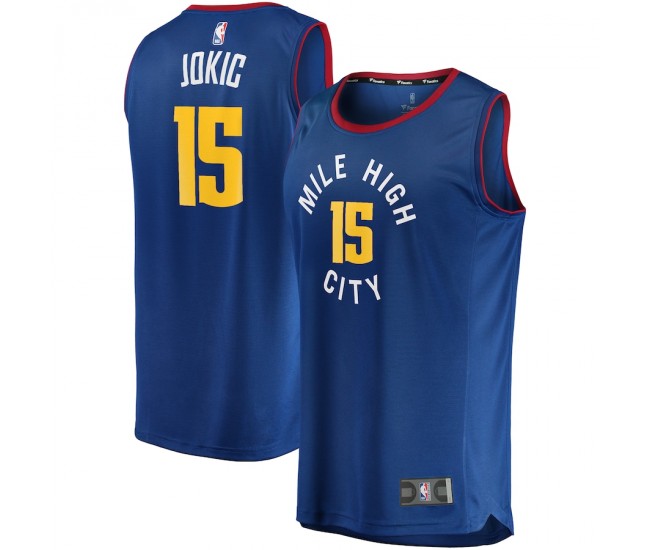 Denver Nuggets Nikola Jokic Men's Fanatics Branded Blue Fast Break Replica Player Jersey - Statement Edition