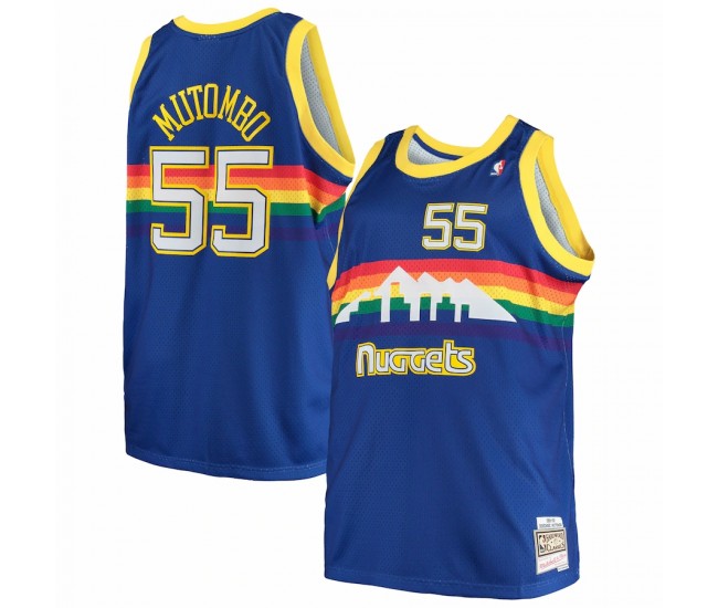 Denver Nuggets Dikembe Mutombo Men's Mitchell & Ness Royal Big & Tall Hardwood Classics Jersey