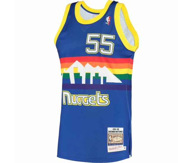 Denver Nuggets Dikembe Mutombo Men's Mitchell & Ness Royal 1991 Hardwood Classics Authentic Jersey