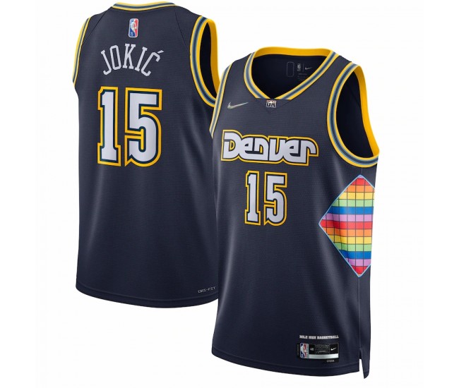 Denver Nuggets Nikola Jokic Men's Nike Navy 2021/22 Swingman Jersey - City Edition