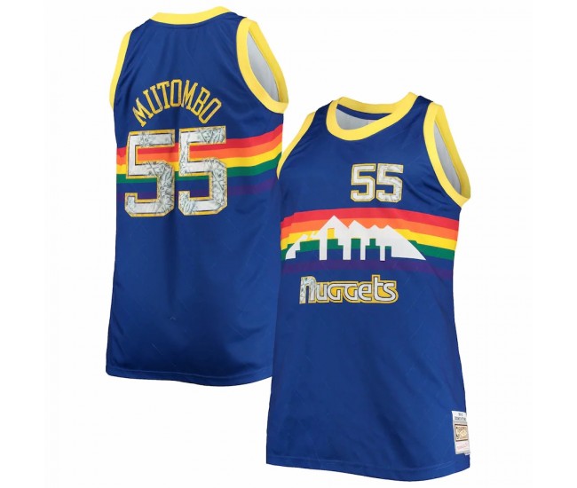 Denver Nuggets Dikembe Mutombo Men's Mitchell & Ness Blue Big & Tall 1991-92 NBA 75th Anniversary Diamond Swingman Jersey