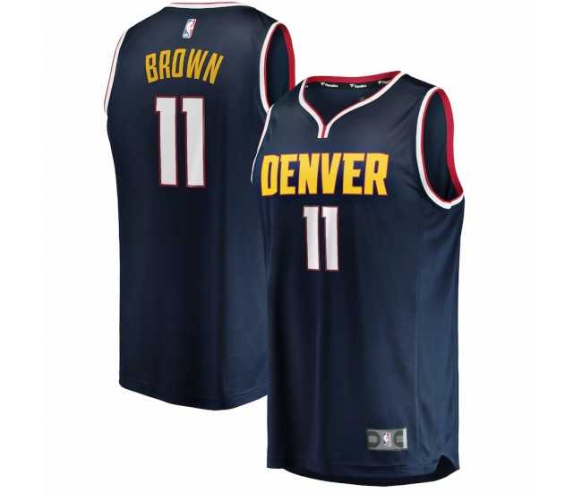 Denver Nuggets Bruce Brown Men's Fanatics Branded Navy Fast Break Replica Jersey - Icon Edition