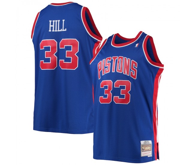 Grant Hill Detroit Pistons Men's Mitchell & Ness Blue Big & Tall Hardwood Classics Swingman Jersey