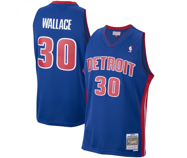 Detroit Pistons Rasheed Wallace Men's Mitchell & Ness Royal 2003-04 Hardwood Classics Swingman Jersey