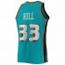 Detroit Pistons Grant Hill Men's Mitchell & Ness Teal 1996-97 Hardwood Classics NBA 75th Anniversary Diamond Swingman Jersey