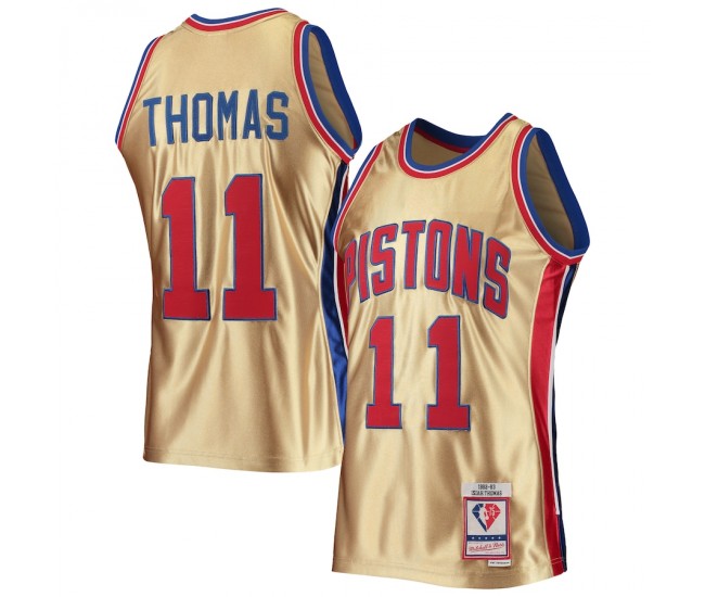 Detroit Pistons Isaiah Thomas Gold Men's Mitchell & Ness 75th Anniversary 1982-83 Hardwood Classics Swingman Jersey