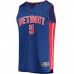 Detroit Pistons Frank Jackson Men's Fanatics Branded Blue 2021/22 Fast Break Replica Jersey - Icon Edition