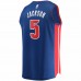 Detroit Pistons Frank Jackson Men's Fanatics Branded Blue 2021/22 Fast Break Replica Jersey - Icon Edition