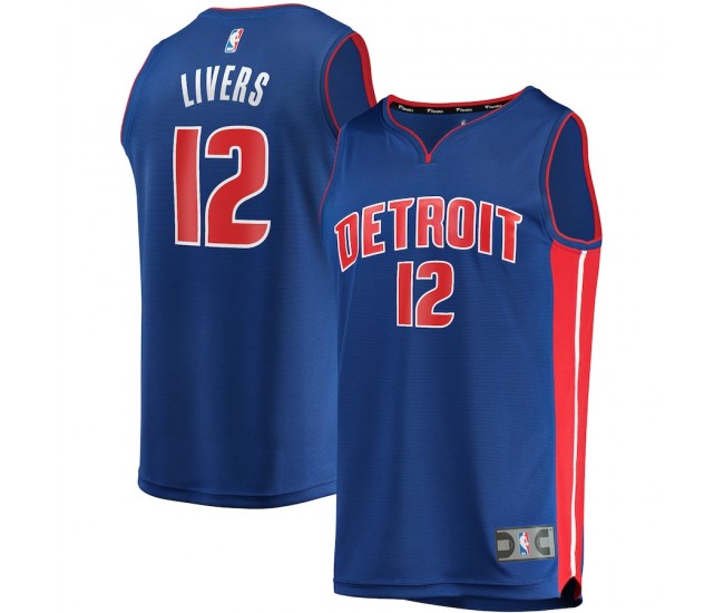 Detroit Pistons Isaiah Livers Men's Fanatics Branded Blue 2021/22 Fast Break Replica Jersey - Icon Edition