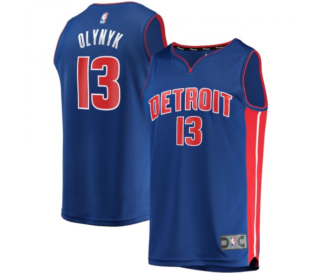 Detroit Pistons Kelly Olynyk Men's Fanatics Branded Blue 2021/22 Fast Break Replica Jersey - Icon Edition