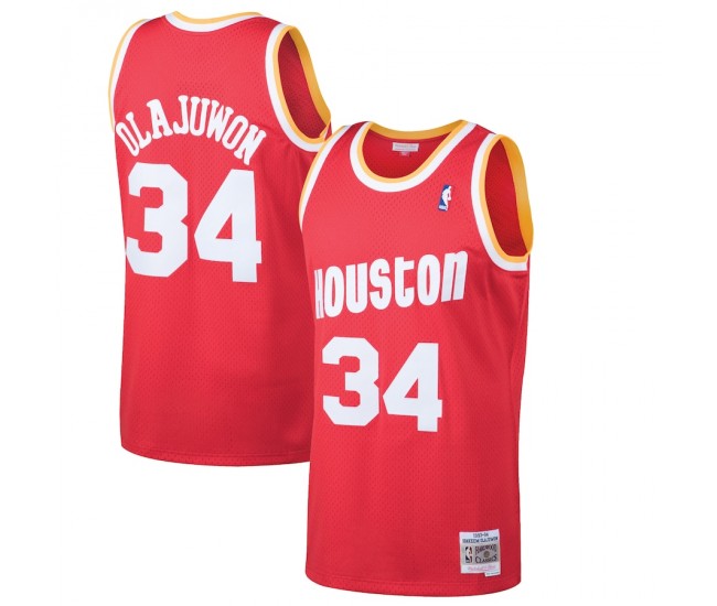 Houston Rockets Hakeem Olajuwon Men's Mitchell & Ness Red 1993-94 Hardwood Classics Swingman Jersey