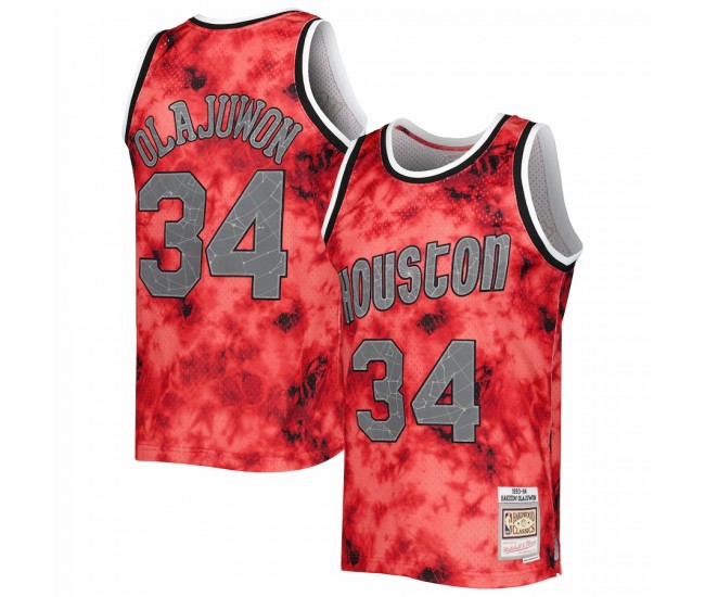 Houston Rockets Hakeem Olajuwon Men's Mitchell & Ness Red 1993-94 Galaxy Swingman Jersey