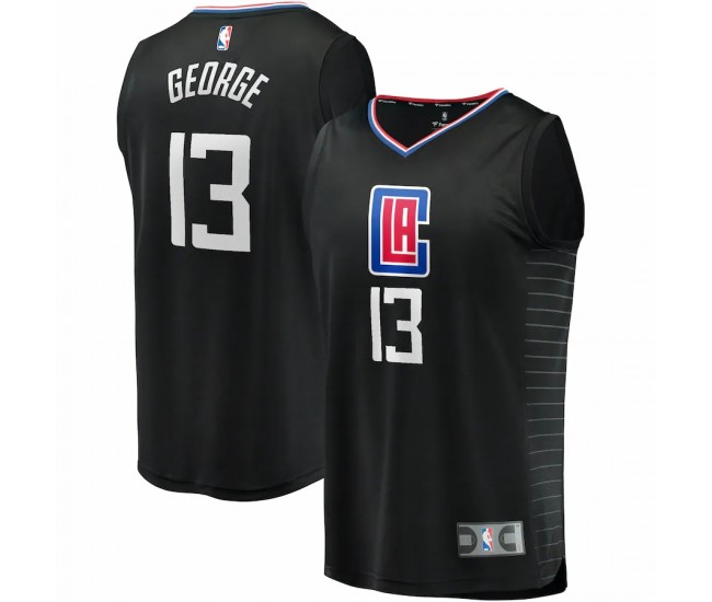 LA Clippers Paul George Men's Fanatics Branded Black Fast Break Replica Jersey - Statement Edition