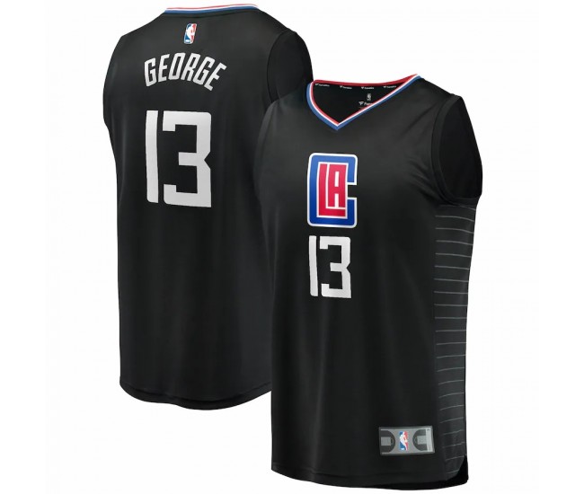 LA Clippers Paul George Men's Fanatics Branded Black 2020/21 Fast Break Player Jersey - Statement Edition