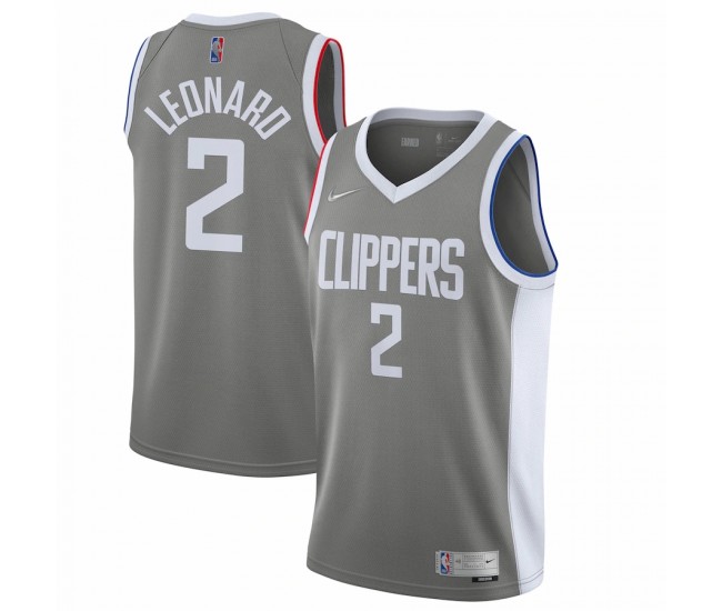 LA Clippers Kawhi Leonard Men's Nike Gray 2020/21 Swingman Player Jersey - Earned Edition