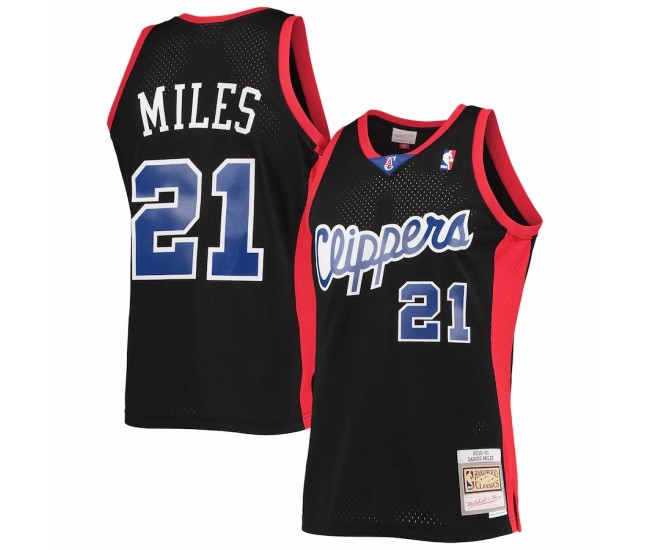 LA Clippers Darius Miles Men's Mitchell & Ness Black Hardwood Classics Reload 2.0 Swingman Jersey