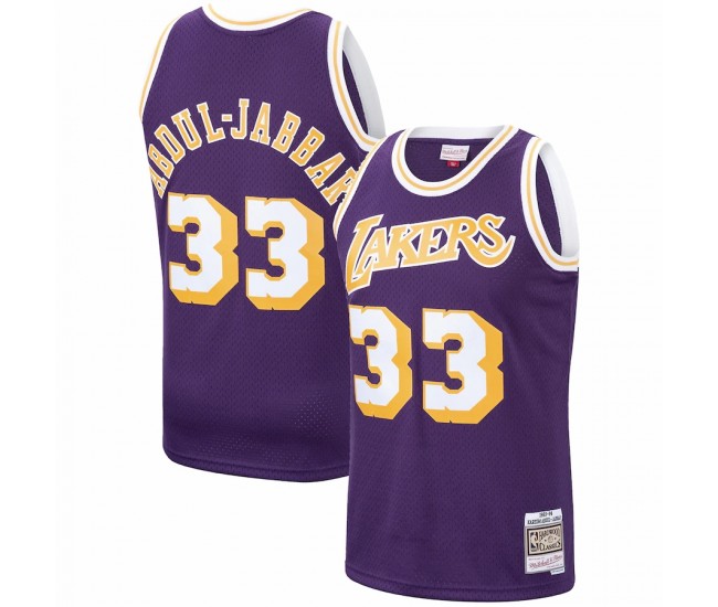 Los Angeles Lakers Kareem Abdul-Jabbar Men's Mitchell & Ness Purple 1983-84 Hardwood Classics Swingman Jersey