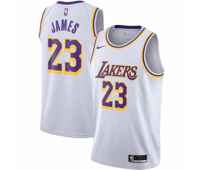 Los Angeles Lakers LeBron James Nike White 2020/21 Swingman Jersey - Association Edition