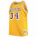 Los Angeles Lakers Shaquille O'Neal Men's Mitchell & Ness Gold Big & Tall Hardwood Classics Jersey