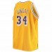 Los Angeles Lakers Shaquille O'Neal Men's Mitchell & Ness Gold Big & Tall Hardwood Classics Jersey