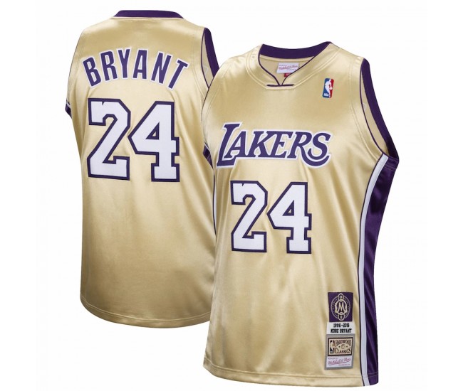 Los Angeles Lakers Kobe Bryant Men's Mitchell & Ness Gold Hall of Fame Class of 2020 #24 Authentic Hardwood Classics Jersey