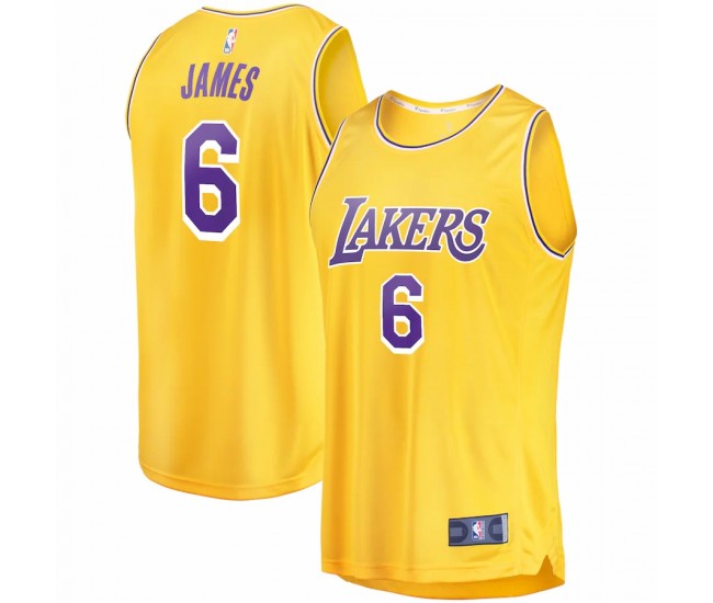 Los Angeles Lakers LeBron James Men's Fanatics Branded Gold 2021/22 #6 Fast Break Replica Player Jersey - Icon Edition