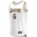 Los Angeles Lakers LeBron James Men's Fanatics Branded White 2021/22 #6 Fast Break Replica Player Jersey - Association Edition