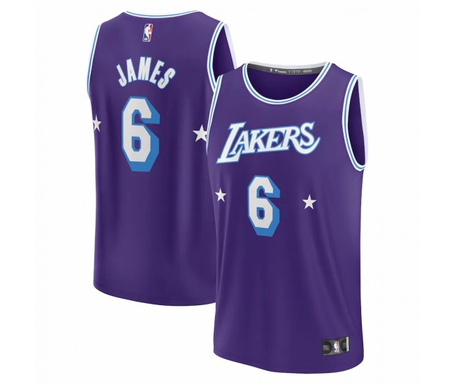 Los Angeles Lakers LeBron James Men's Fanatics Branded Purple 2021/22 Fast Break Replica Jersey - City Edition