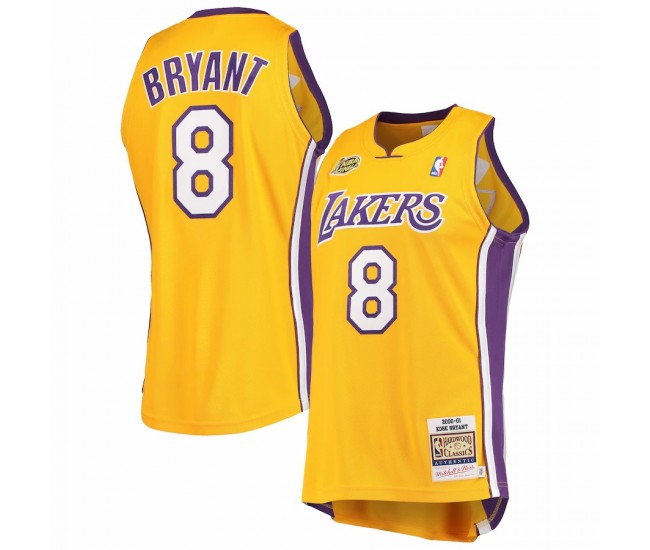 Los Angeles Lakers Kobe Bryant Men's Mitchell & Ness Gold/Purple 2000-01 Hardwood Classics Authentic Jersey