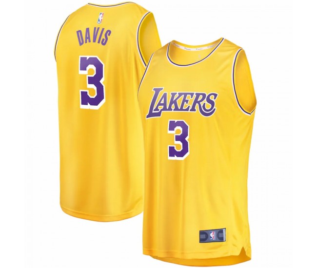 Los Angeles Lakers Anthony Davis Men's Fanatics Branded Gold 2021/22 Fast Break Replica Jersey - Icon Edition