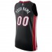 Miami Heat Men's Nike Black Authentic Custom Jersey - Icon Edition