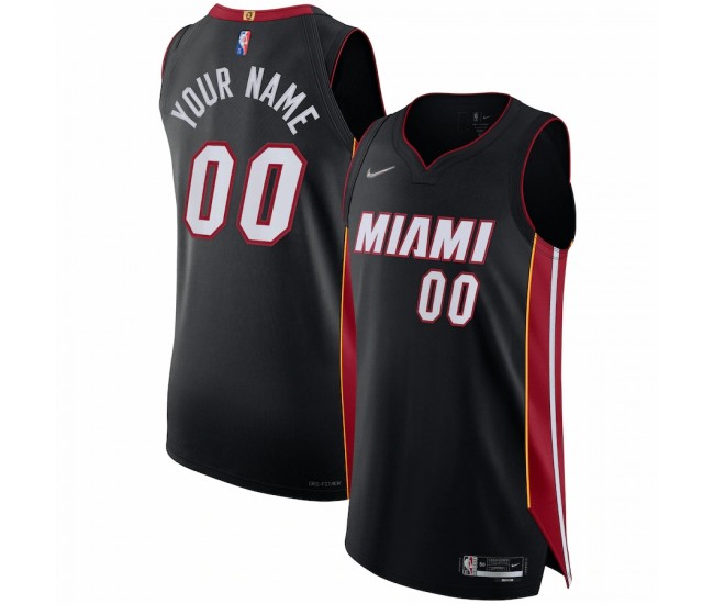 Miami Heat Men's Nike Black 2021/22 Diamond Swingman Authentic Custom Jersey - Icon Edition