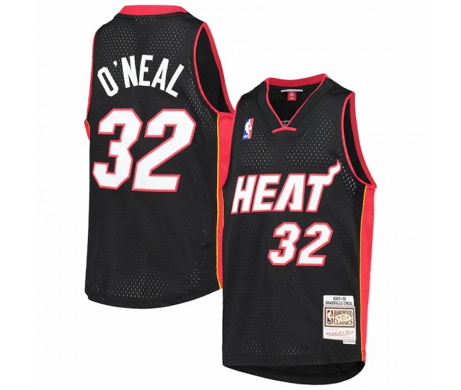 Miami Heat Shaquille O'Neal Men's Mitchell & Ness Black Big & Tall 2005-06 Hardwood Classics Swingman Jersey