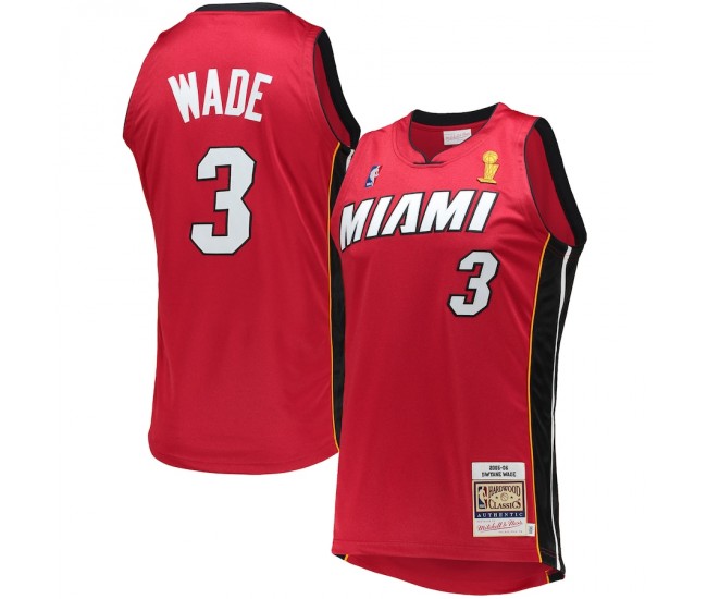 Miami Heat Dwyane Wade Men's Mitchell & Ness Red 2005-06 Hardwood Classics Authentic Jersey