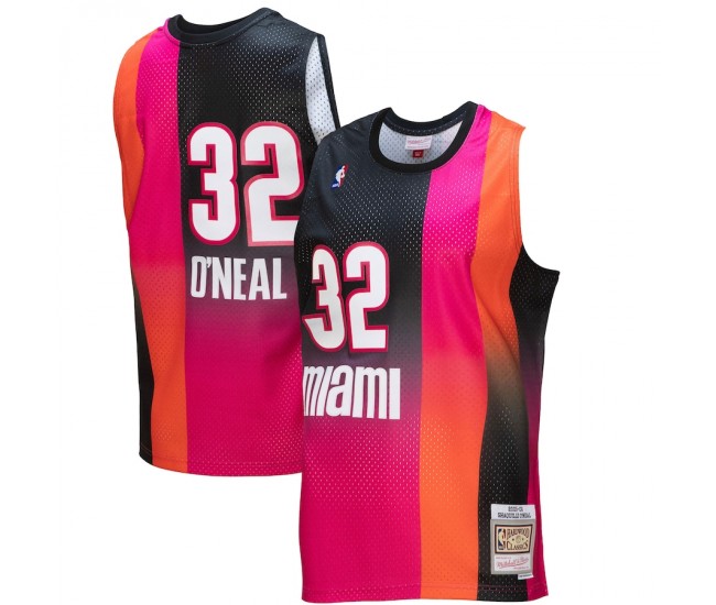 Miami Heat Shaquille O'Neal Men's Mitchell & Ness Pink/Black 2005/06 Hardwood Classics Fadeaway Swingman Player Jersey