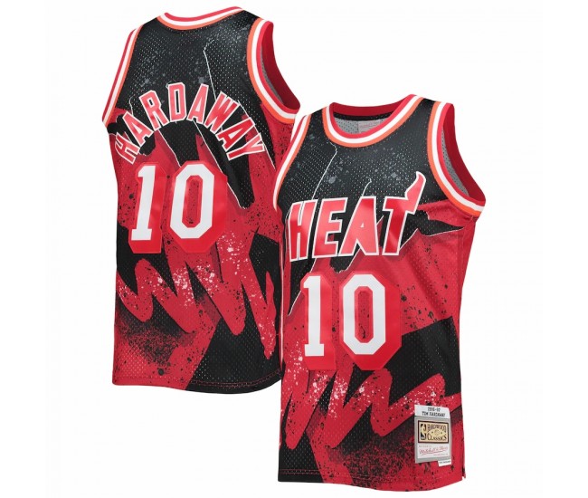 Miami Heat Tim Hardaway Men's Mitchell & Ness Scarlet Hardwood Classics 1996-97 Hyper Hoops Swingman Jersey