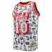 Miami Heat Tim Hardaway Men's Mitchell & Ness White 1996-97 Hardwood Classics Doodle Swingman Jersey