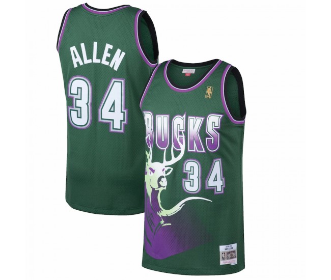 Milwaukee Bucks Ray Allen Men's Mitchell & Ness Kelly Green 1996-97 Hardwood Classics Swingman Jersey