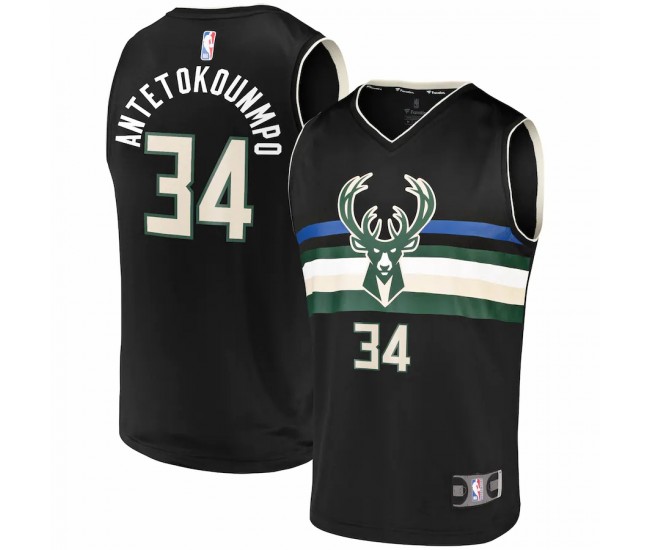 Milwaukee Bucks Giannis Antetokounmpo Men's Fanatics Branded Black Fast Break Team Replica Jersey - Statement Edition