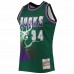 Milwaukee Bucks Ray Allen Men's Mitchell & Ness Green 1996-97 Hardwood Classics NBA 75th Anniversary Diamond Swingman Jersey