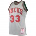 Milwaukee Bucks Kareem Abdul-Jabbar Silver Men's Mitchell & Ness 75th Anniversary 1971-72 Hardwood Classics Swingman Jersey