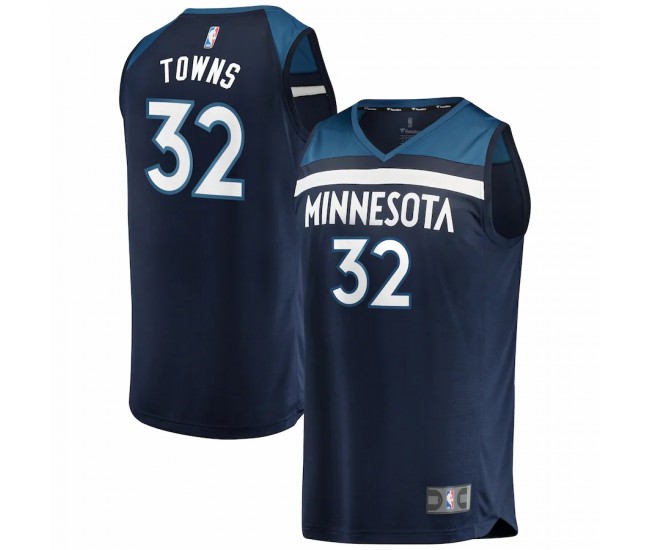 Minnesota Timberwolves Karl-Anthony Towns Men's Fanatics Branded Navy Fast Break Replica Player Jersey - Icon Edition