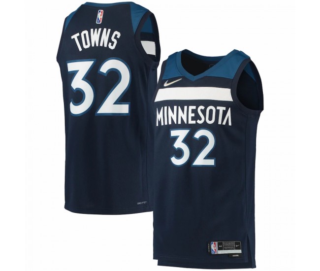 Minnesota Timberwolves Karl-Anthony Towns Men's Nike Navy 2021/22 Diamond Swingman Jersey - Icon Edition